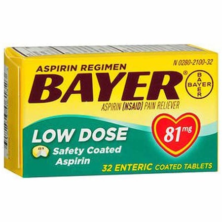 Bayer Pain Relief 81 mg Strength Aspirin Tablet, 32PK 31284306132